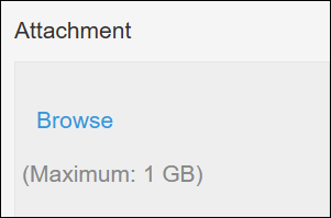 Screenshot: An "Attachment" field is highlighted