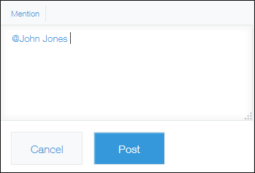 Screenshot: A user is correctly mentioned in the comment field