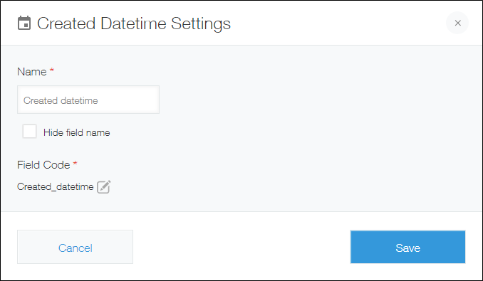 Created datetime field