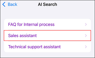 Screenshot: A list of AI Search chatbots