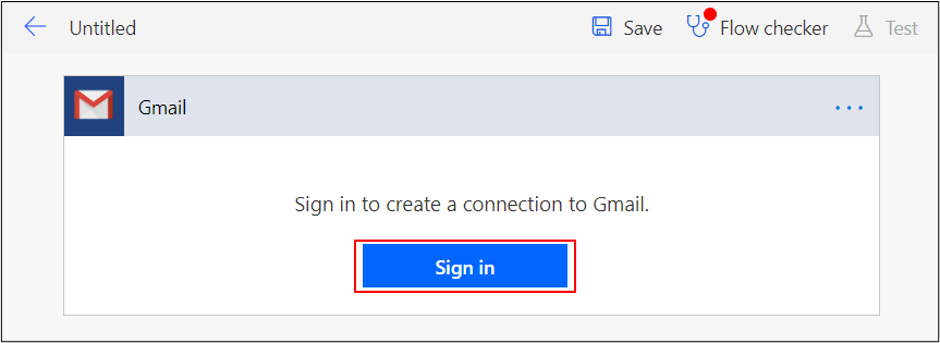 Screenshot: Connecting to Gmail
