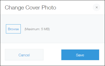 Screenshot: The "Change Cover Photo" screen