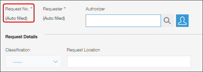 Screenshot: Task request app example