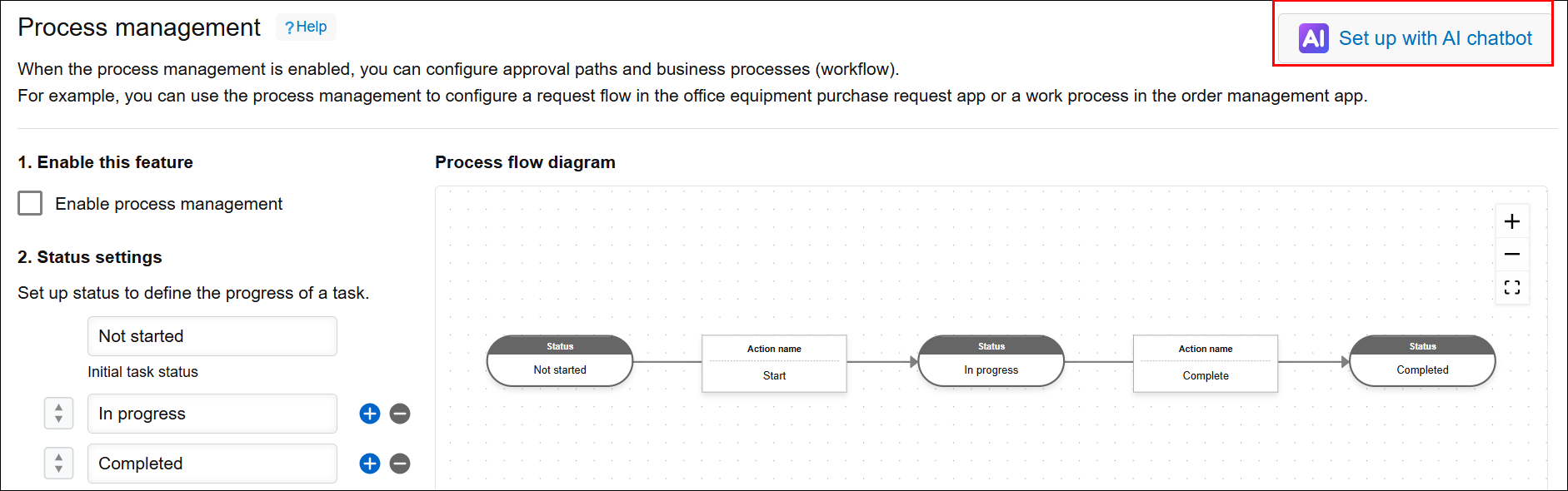 Screenshot: The "Set up with AI" link is highlighted