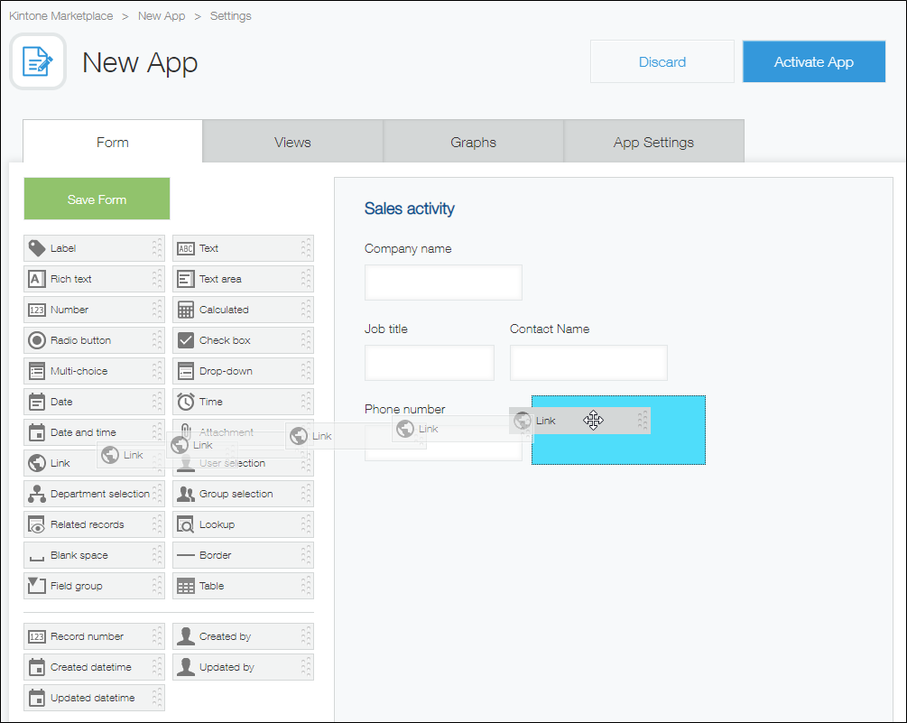 Image of Form Settings screen