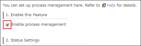 Screenshot: The "Enable process management" checkbox