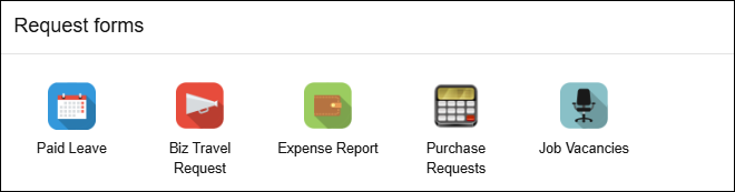 Screenshot: Example of a Selected apps widget