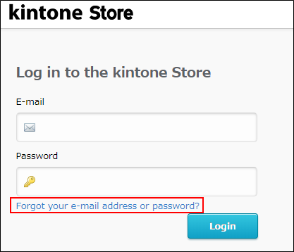 Screenshot: Clicking "Forgot your e-mail address or password?"