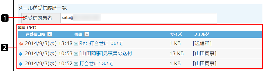 送受信履歴の確認 サイボウズ Office 10 マニュアル