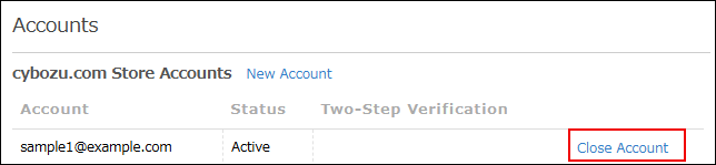 Screenshot: "Close Account" is highlighted